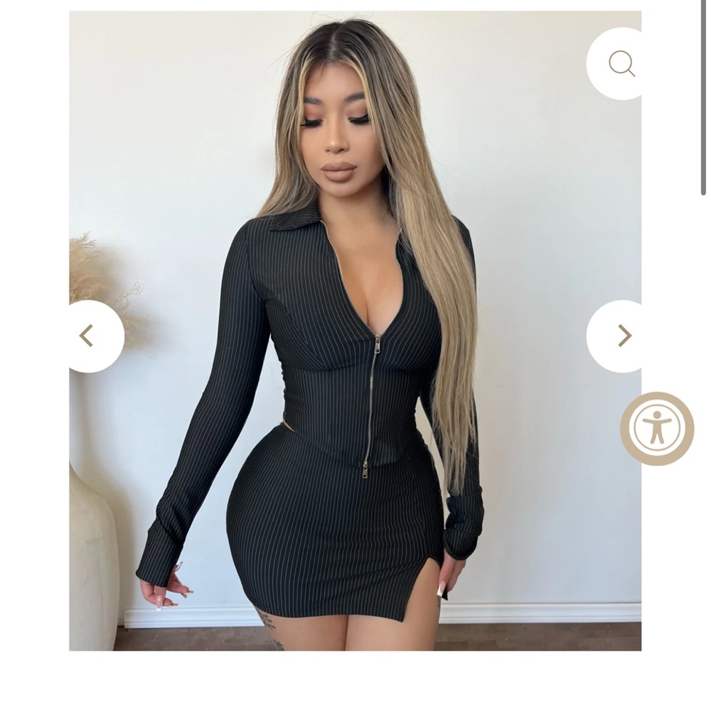 OOTD Addison Pinstripe Skirt Set